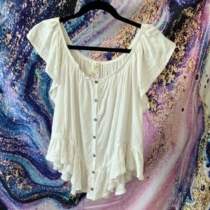 Free People Babydoll Off the Shoulder Shirt